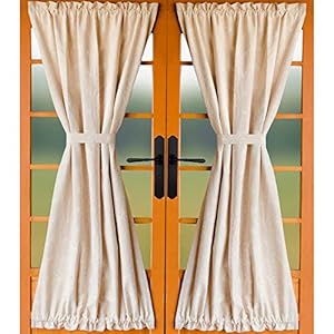 Candlewicking Cream 42" x 72" Lined Cotton French Door Panel by Primitive Home Decors Candlewicking Cream 42 x 72 Lined Cotton French Door Panel by Primitive Home Decors