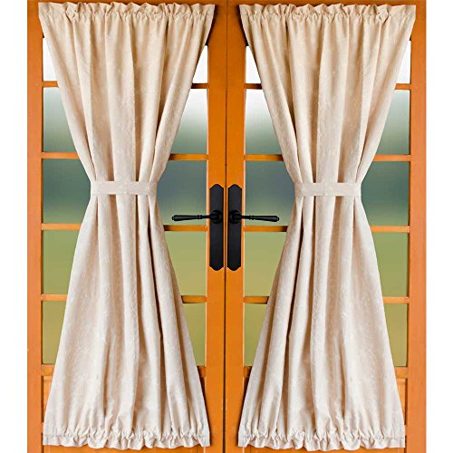 Candlewicking-Cream-42-x-72-Lined-Cotton-French-Door-Panel-by-Primitive-Home-Decors Candlewicking Cream 42 x 72 Lined Cotton French Door Panel by Primitive Home Decors