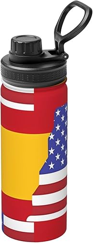 Miniatura 14 de Bandera de México - Hervidor aislado de acero inoxidable | Botella de agua divertida con impresión aislada | Ideal para deportes y viajes Bandera de