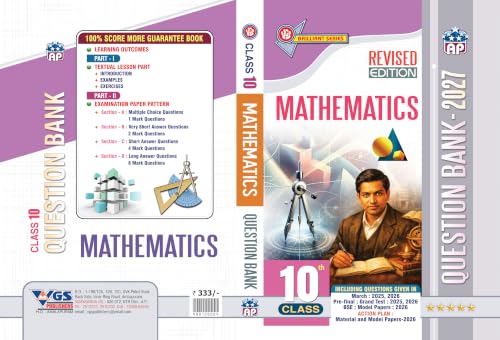 Image of VGS AP Class 10Th Mathematics Question Bank 2027 English Medium (Vgs Brilliant Series)