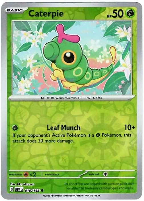 Pokemon - Caterpie 010/165 - Pokemon 151 - Reverse Foil - Single Card