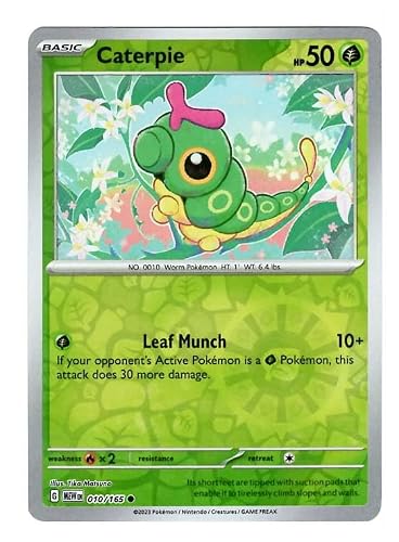Pokemon - Caterpie 010/165 - Pokemon 151 - Reverse Foil - Single Card