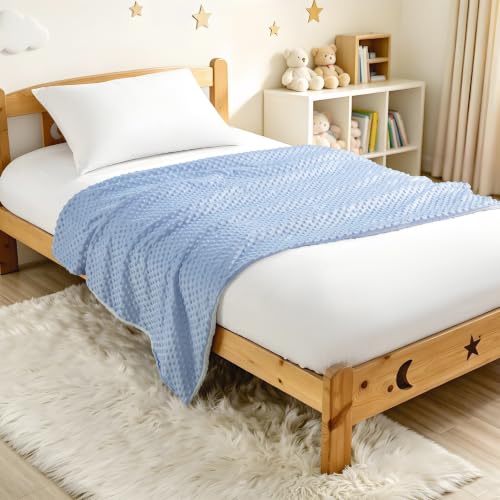 Image of CREVENT Cozy Soft Warm Sherpa Toddler Throw Blanket for Age 3+ - Gifts for Kids All Season Use (40 inchX60 inch Blue dot)