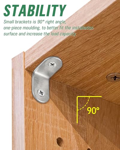 JatilEr 20 Stück Winkelverbinder, 20 × 20mm Edelstahl Winkel Metallwinkel 90 Grad L Form Möbelwinkel Kleine Winkel Metall Mit 40 Schraube für Holz Möbel Tabelle Stuhl