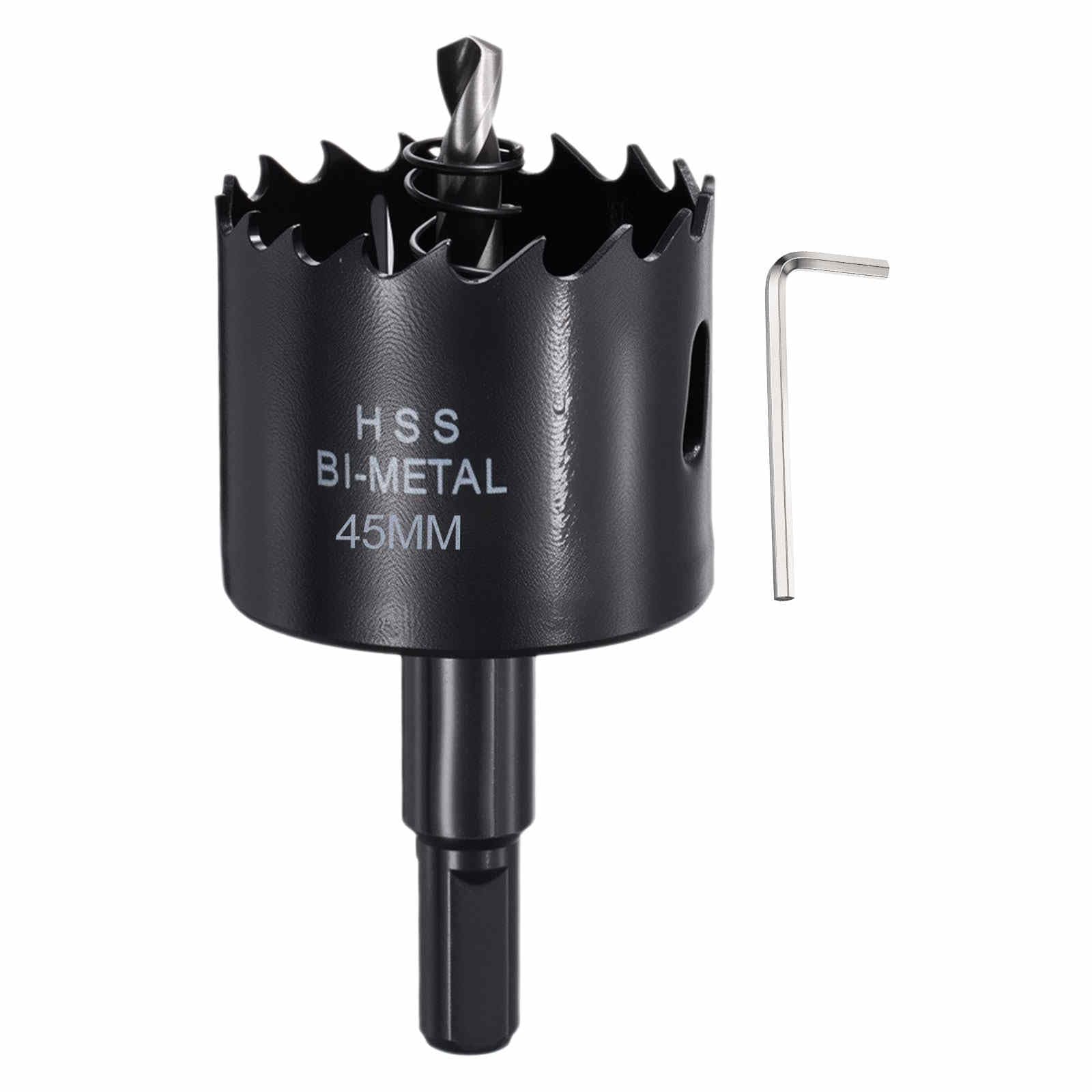 CoCud 1-3/4"(45mm) Hole Saw, M42 Bi-Metal Hex Shank Hole Cutters Drill Bit with Spring