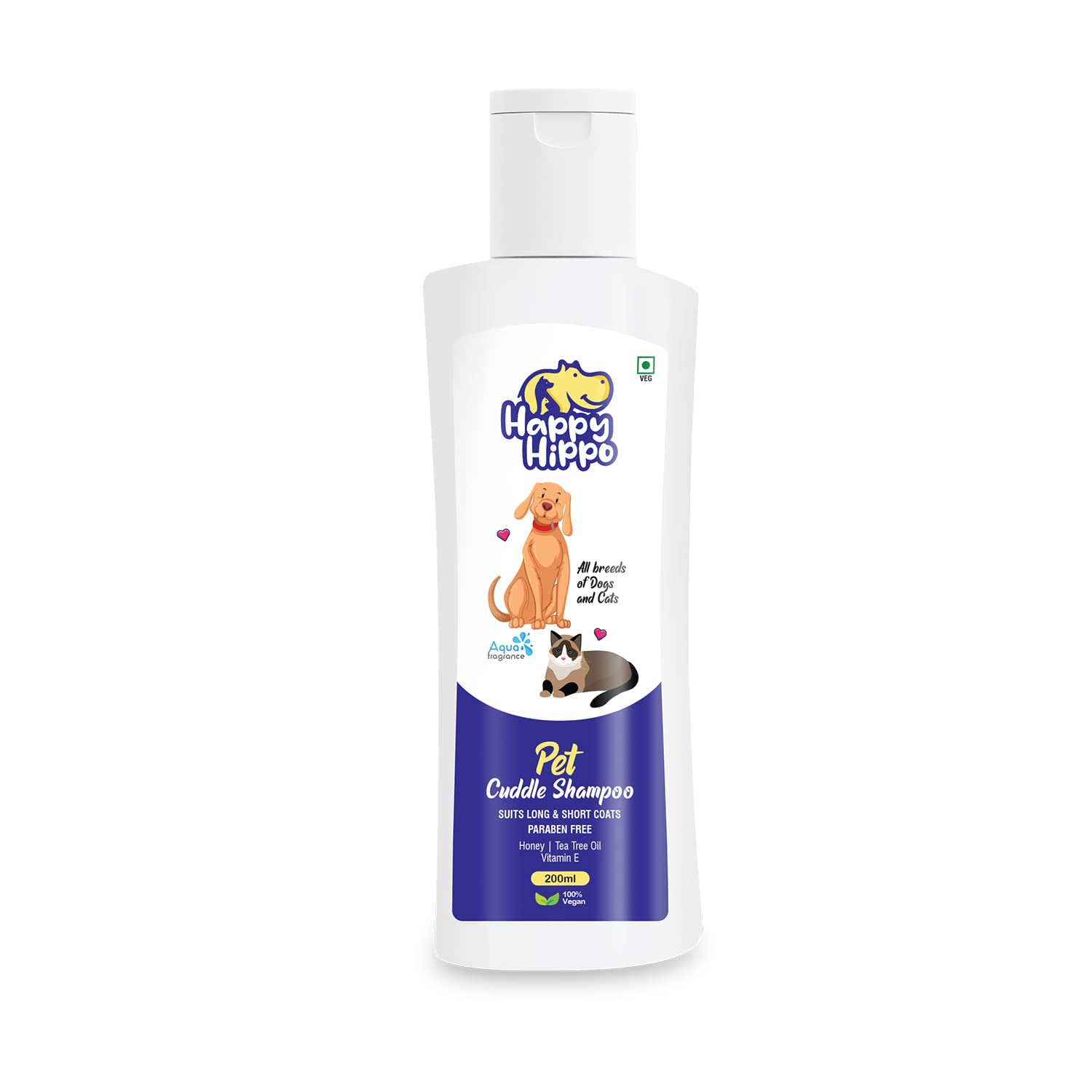 Happy Hippo 200ml Aqua fragrance Pet Shampoo for All Breeds of Dogs & Cats| Paraben Free & 100% Vegan Shampoo for Pets| Organic Pet Shampoo| Shampoo for Puppies & Kitten (Pack of 1) (B0BS1FCM6H) Amazon Price History, Amazon Price Tracker