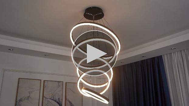 XGZL · LIGHTING 5-Rings Modern LED Chandelier Black Dimmable