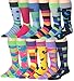 Colorfut Men's 12 Pairs Soft Cotton Colorful Funky Gift Box Dress Socks, Fits shoe 6-12 (sock size 10-13), CMC04