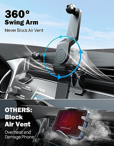 image for JOYTUTUS Phone Holder Car Vent Phone Mount, Never Blocking Air Vent wi