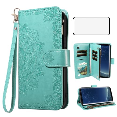 Wallet cover Samsung Galaxy S8 avec rabat porte-cartes vert
