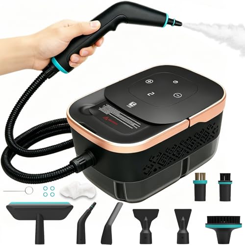 2500W Handheld Steam Cleaner, 6-Speed with Large Tank & 10 Accessories