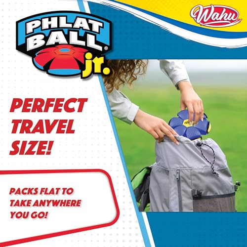Wahu - PHLAT BALL Junior - Blau - Mini Faltbare Wurfscheibe - Outdoor-Spiele für Kinder ab 5 Jahren - Innovative Ball 10,2cm, Frisbee 15,2cm - Outdoor-Spiele für 2+ Spieler - Mini-Reiseversion