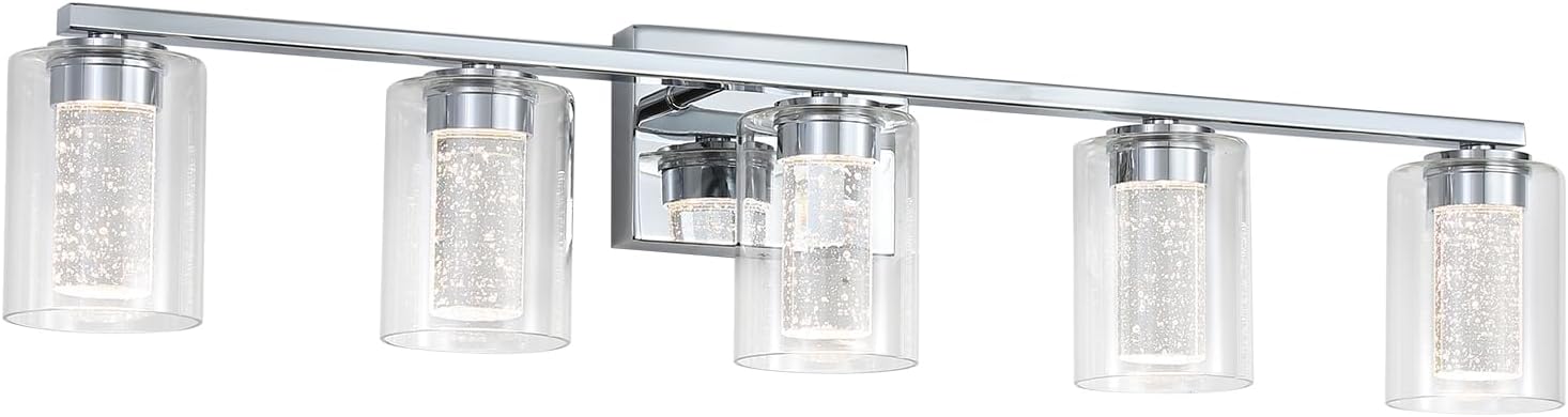 FILIMITIY 5 Light Chrome Bathroom Light Fixture,Dimmable 5CCT Chrome ...