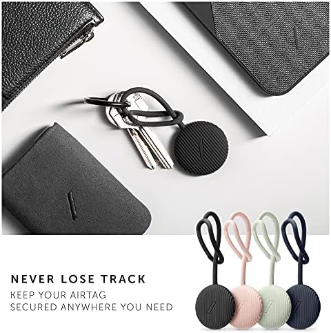Native Union Curve AirTag Loops  4-Pack Soft Silicone Holder Cases  Anti-Scratch Protection For Apple AirTag Tracker  Long Strap Loops Around Keys, Bags, Luggage & More (4-Pack)