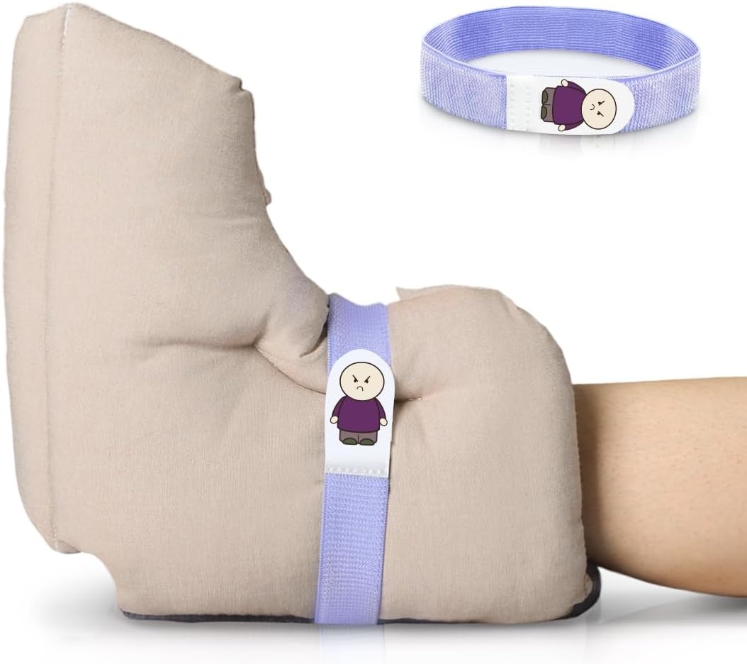 Heel Protectors for Bed Pressure Sores,Foot Boot Pillow Comfort Cushion for Bedridden Patients Remove Bedsores, Ankle Booties Pad for Ulcer Pain Relief While Sleeping