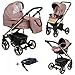 Poussette Combinée Trio 3 en 1 Neri ISOFIX Edition Exclusive RoseGold Rose Poudré – Landau, poussette promenade, siège auto Groupe 0+ - Livrée avec ses accessoires.