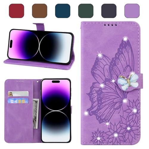 Étui portefeuille iPhone 16 Pro Max paillettes noir idéal pour vos sorties