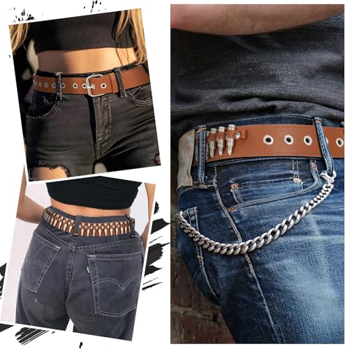 Image of Studded Belt for Women and Men Goth Metal Punk Belt Scene Style Cool Belts for Jeans