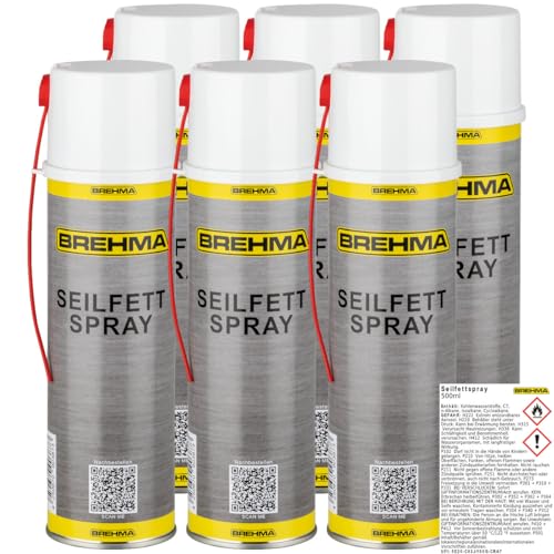 BREHMA 6X Seilfett Spray 500ml Fettspray Sprühfett Kettenspray