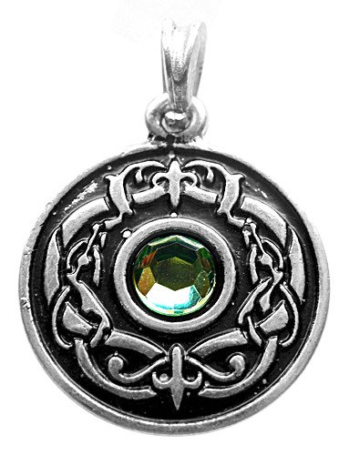 Œil de dragon vert clair pendentif en argent Germanenschmuck pour sublimer vos tenues de soirée