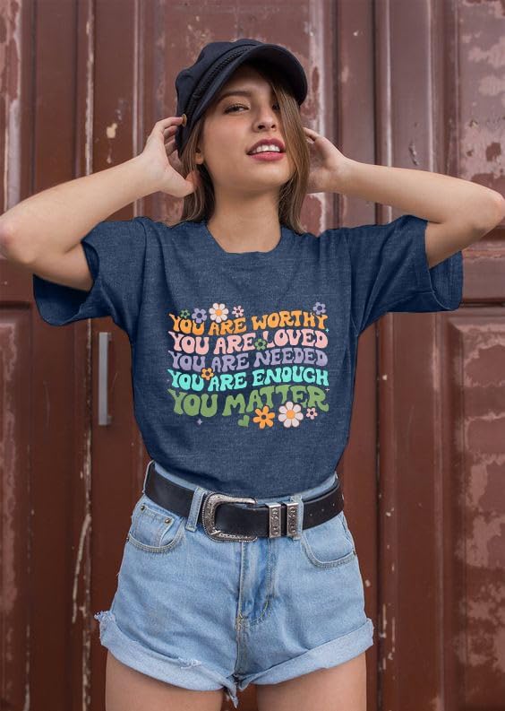Miniatura 3 de Camiseta con texto en inglés You Matter para mujer, camiseta inspiradora para la concienciación sobre la salud mental