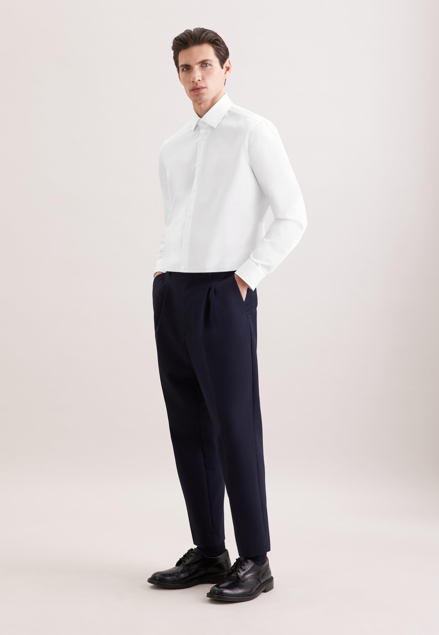 Seidensticker Men's Business Shirt - Slim fit - Non-Iron - Kent Collar - Long Sleeve - 100% Cotton