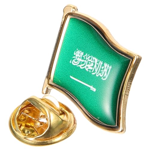 ROMISBABA Broche Drapeau Arabie Saoudite Métal Résistant pour Costume Épingle de Revers Ferme et Confortable Accessoire Mode pour Hommes