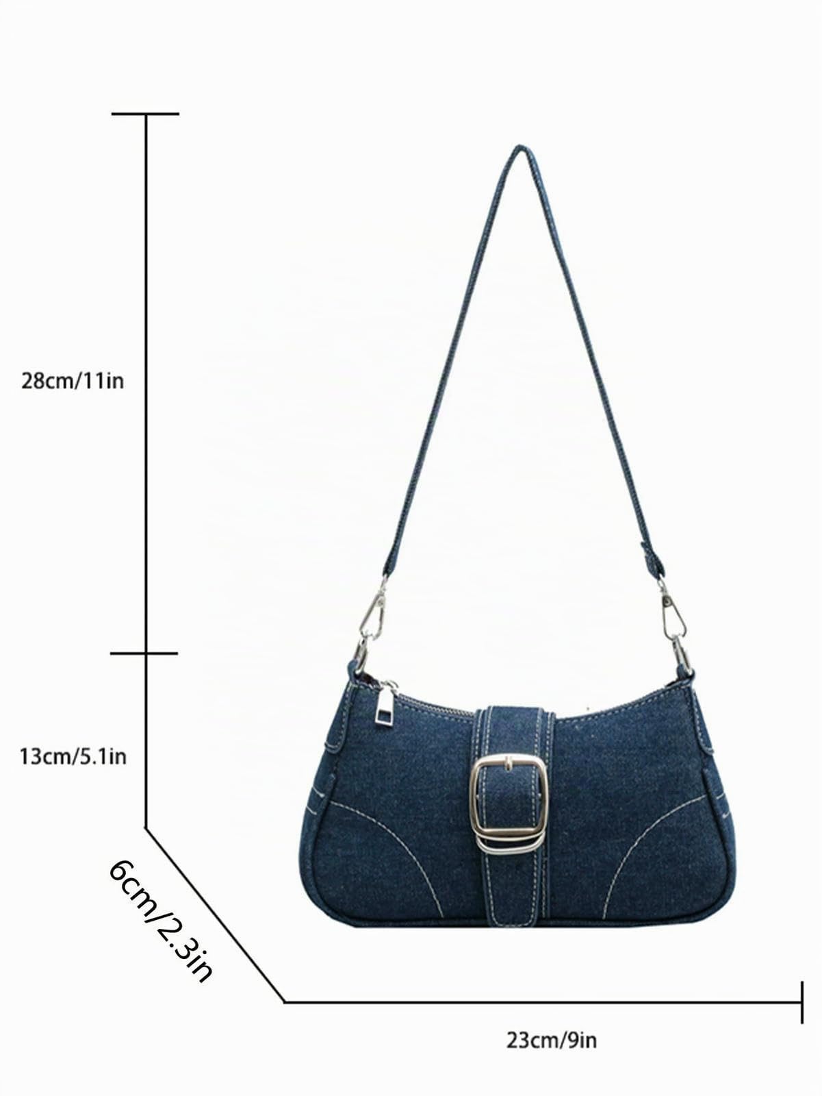 Borsa a Mano Donna Jeans dal Design Piccolo Tracolla in Tela Nuova da Donna-Blu Profondo