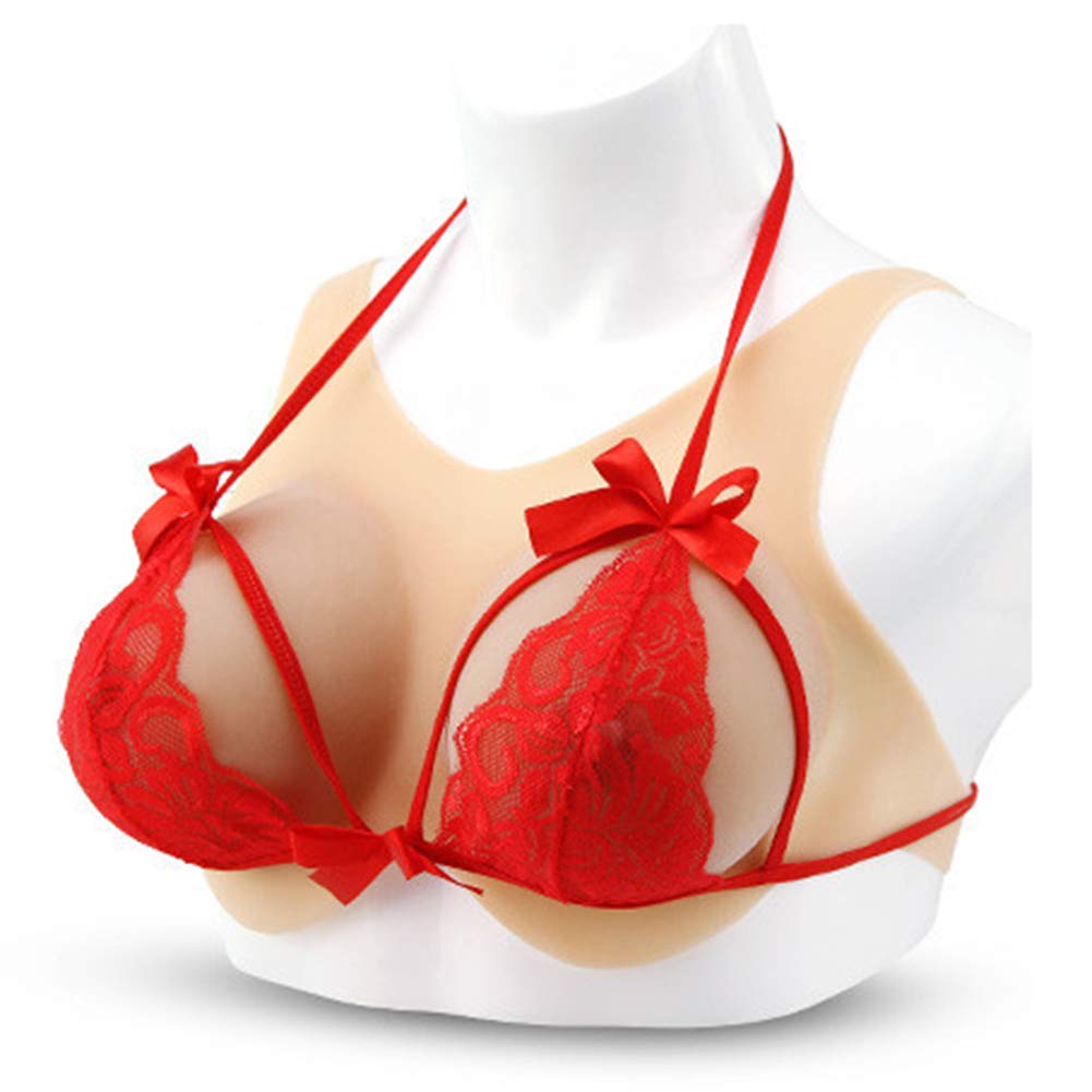 Pettorale in silicone finto con gel di silicone, collare rotondo grande, corazza realistica per crossdresser e drag queen