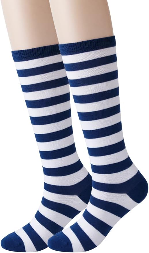 Cerebro Knee High Socks for Kids Stripes Girls Cotton Calf Athletic Tube Socks,SOCKS