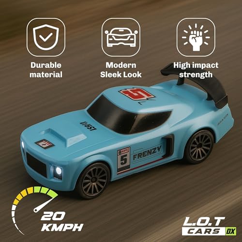 Image of Flare Remote Control Car | 20Kmph, 2.4Ghz | Rc Cars, Remote Car, Rc Drift Car, 4 Wheel Drive, Boost Mode, Long Range Remote, Hard Plastic Top with LED Head Light (Underground Blue)