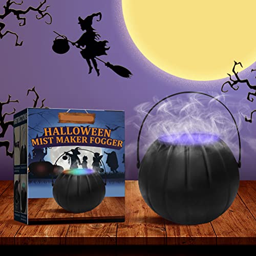 Fog Maker Halloween Halloween Witch Cauldron Fog Machine Fog Maker LED Mist Maker Spray Decoration for Halloween Party (A) miniatura 4