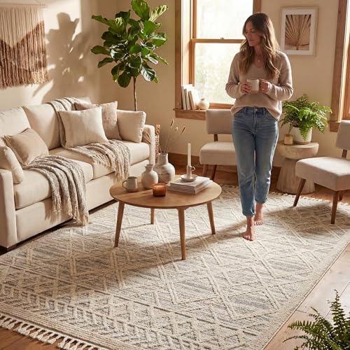 Image of nuLOOM Ansley Light Grey Trellis Power Loomed Area Rug, 5' x 8'