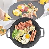 【Poêle à griller antiadhésive】 : poêle à griller multifonctionnelle, poêle antiadhésive avec moins de fumée grasse, multi-usages dans une seule casserole et même chauffante. Fabriqué en alliage d'aluminium, il a une bonne résistance, sûr et sécurisé.