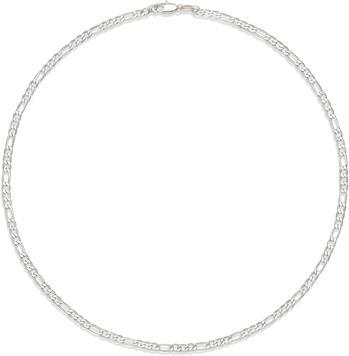 Amazon Essentials 14k Gold or Sterling Silver Plated Figaro Chain Necklace - Image 3