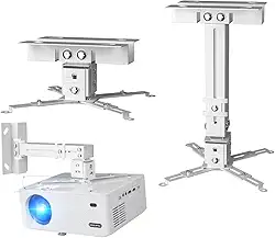 Suporte Teto/Parede Projetor Multimidia Com Extensor Regulagem de 43 á 63cm Com Ajuste de Ângulo (Branco)