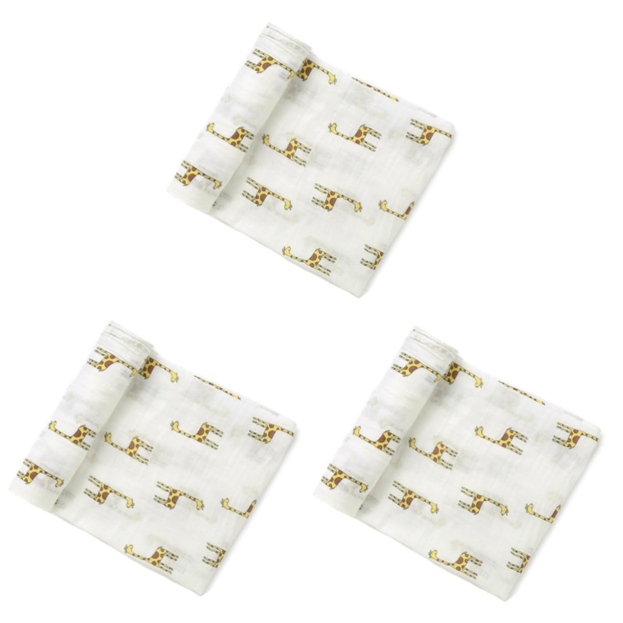 VICASKY 3pcs Neonato Coperta In Cotone Muslin Giraffa Design Traspirante Leggero Da Avvolgere Per Ragazzi Ragazze Per Baby Shoes