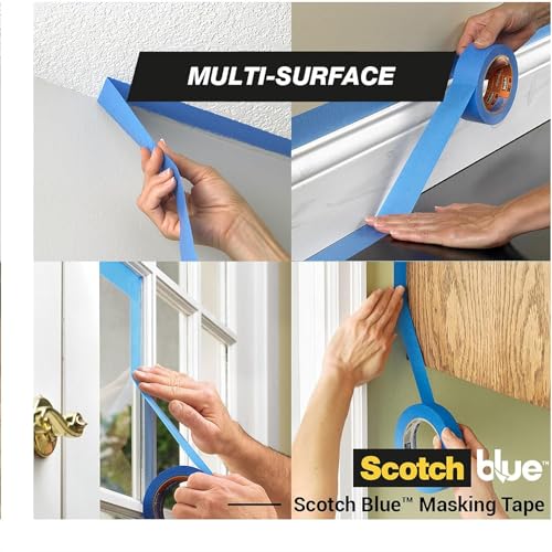 ScotchBlue Premium Malerabdeckband Multi-Surface, 24 mm x 41 m - Scotch Klebeband für Malerarbeiten und Dekoration zum Streichen, Lackieren, Renovieren - Abklebeband/Kreppband, 3 Stück - 70% PEFC