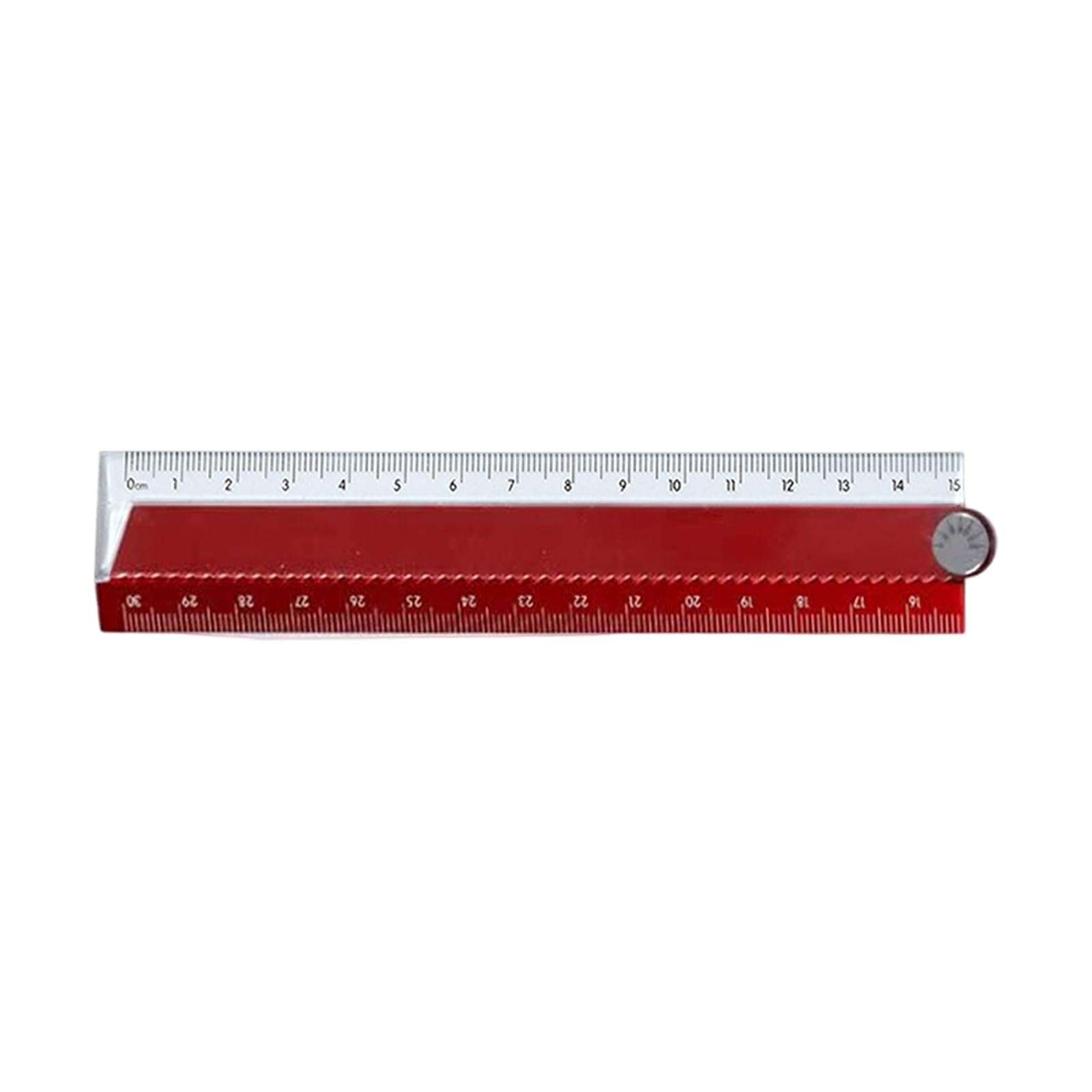 Msioytog Red Student Security Ruler, Shatter-Resistant Aluminum Alloy Construction, Foldable 30Cm Measuring Instrument Folding Ruler Rose Folding