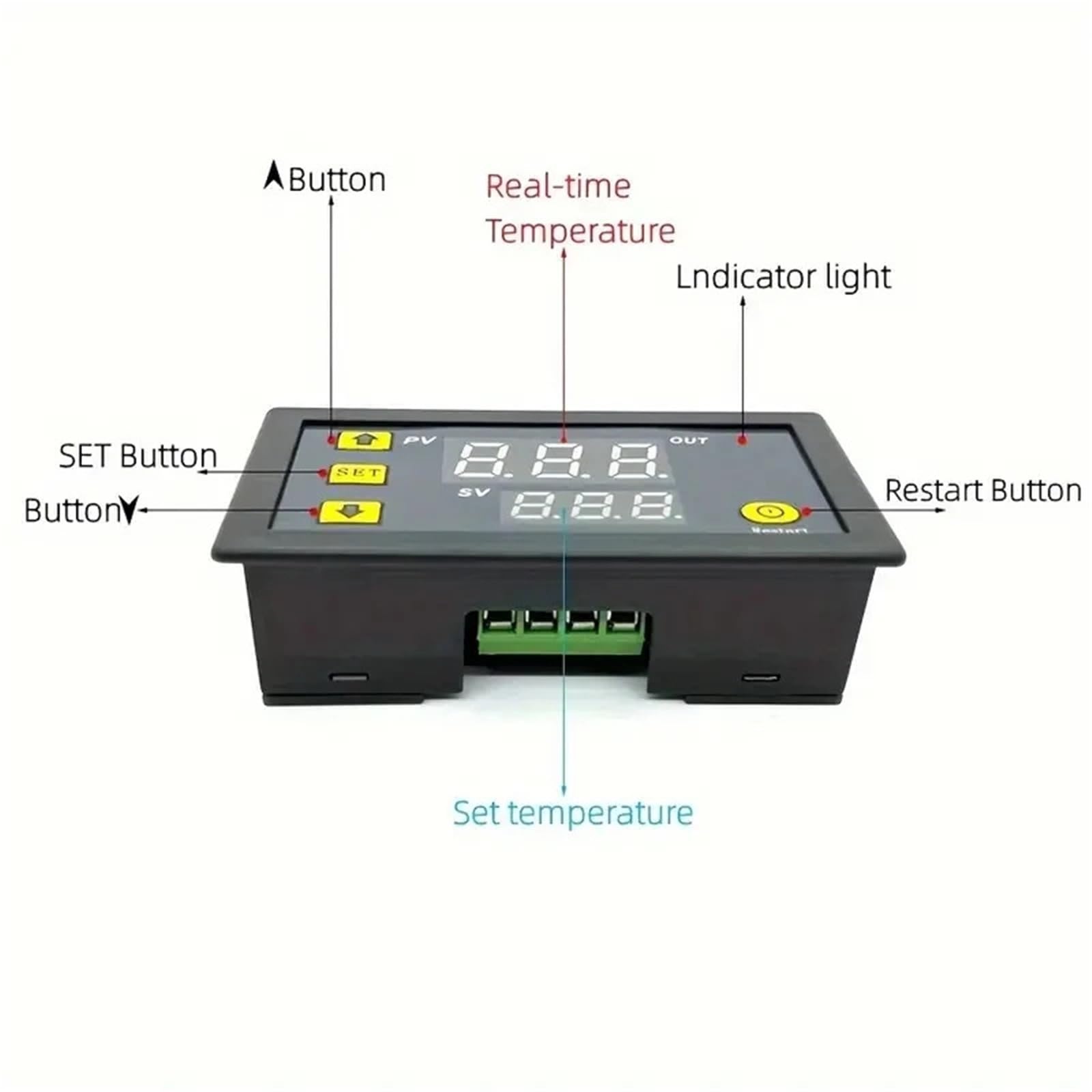 W3230 DC 12V 24V AC110-220V Sonda Linea Digitale Controllo Temperatura LED Termostato Regolatore Controllo Riscaldamento/Raffreddamento Termoregolatore