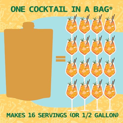 Lt. Blender's Peach Bellini in a Bag - Wine Slushie Mixes - Each Bag Makes 1/2 Gallon of Frozen Peach Bellini Mix – Non-GMO Wine Freezer mix - Make with Wine, Liquor or as a Mocktail - (Pack of 1)