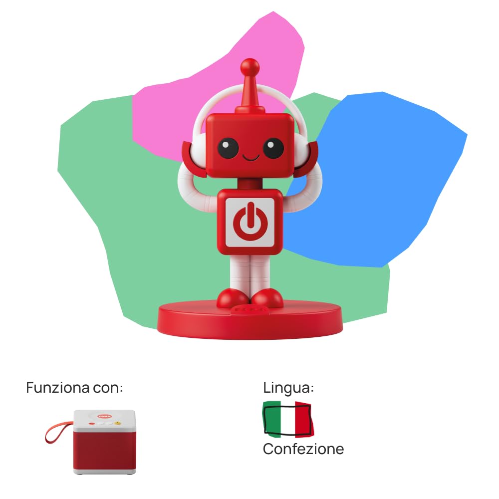 FABA Persongaggio Sonoro - FABA•ME rosso - Crea la tua storia! Registra la tua favola, 60 Minuti di Registrazione, Racconta Audio Personalizzati