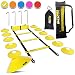 Bltzpro Football and Soccer Training Equipment - Cones & Agility Ladder Speed Practice kit for Kids and Coaches - Conditioning and Footwork Workout Gear - Includes 2 Bags & 24 Agility Drills eBook