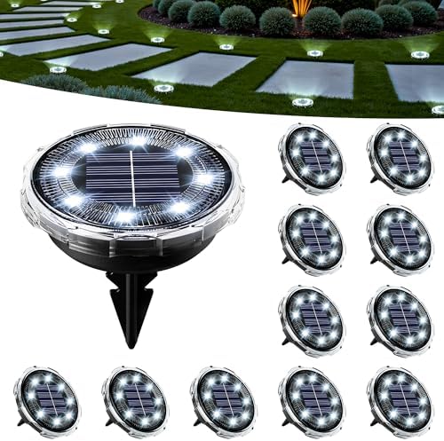 SOLPEX Solar Ground Lights 12 Pack, Solar Pathway Lights Outdoor ...