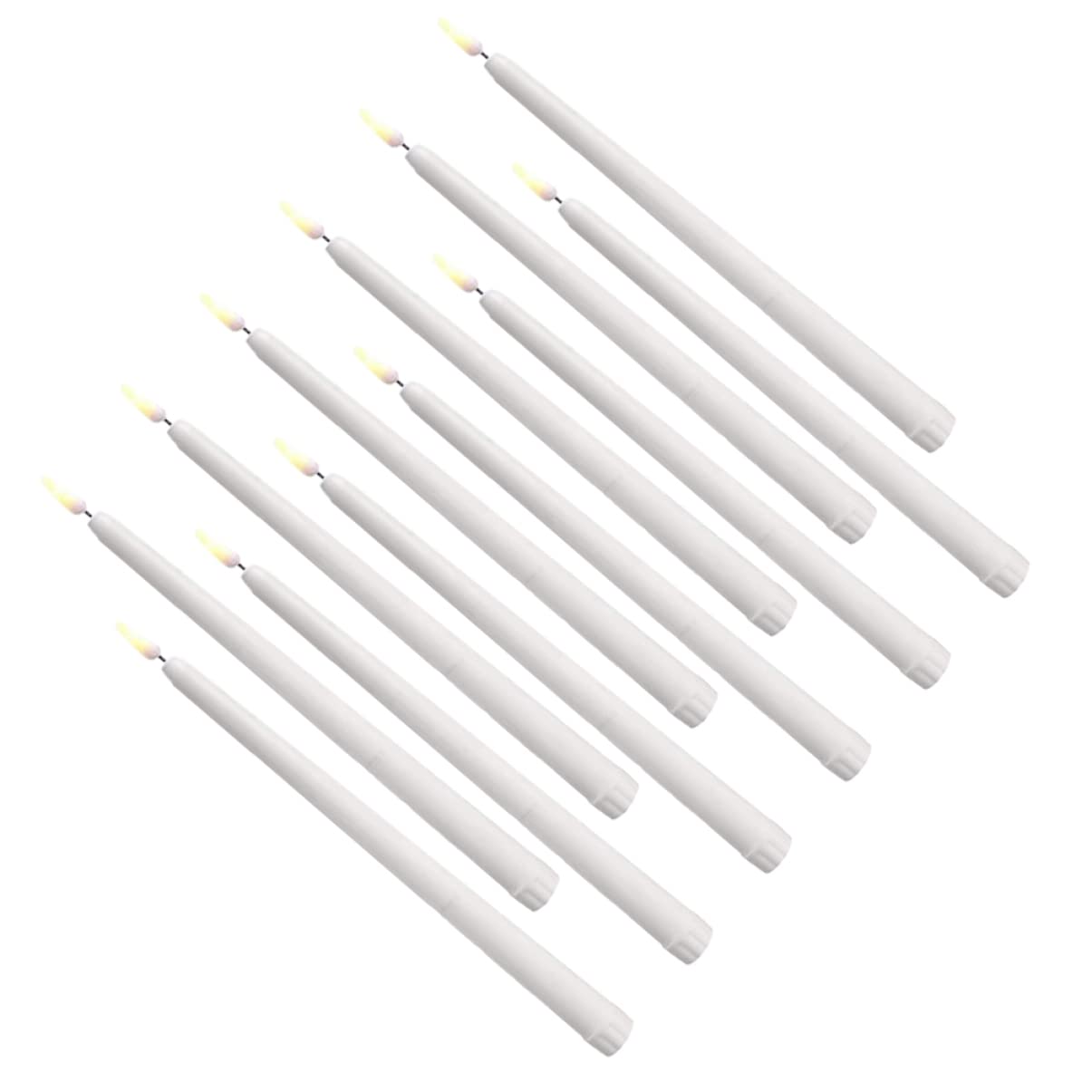 Bougies sans flamme LED à effet scintillant réaliste et perche en plastique léger pour festival