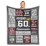 Cadeau 60 Ans Homme, Idee Cadeau Homme 60 Ans, 60 Ans Anniversaire Homme, Anniversaire 60 Ans Papa/Ami/Mari/Oncle/Grand Pere/Homme, 1965 Decoration Anniversaire 60 Ans Homme Couverture 150x130CM