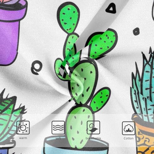 Toddler Girls Underwear 2t Cotton Little Girl Panties Fun Print Kids Briefs Undies Cacti Succulents White3