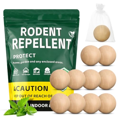 AYESY Trampas para Ratas, Repelente de Roedores con Aceite de Menta para la Casa, Garages, Trasteros, Estancias, Interiores y Despensas Bolas Anti Ratones Ratas(10Piezas)