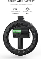 Vista 3 de BoxWave Soporte y soporte compatible con Blackview A53 – RingLight SelfiePod, brazo extensible para selfie stick con anillo de luz – negro azabache