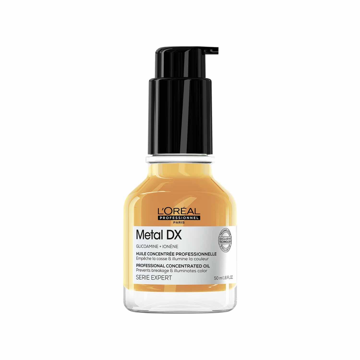 L’Oréal Professionnel Metal DX Concentrated Oil for Soft & Shiny Hair - 50ml | Lightweight, Leave-In Hair Serum for Daily Use | With Glicoamine for Less Breakage | For All Hair Types